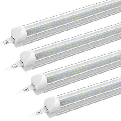 4~100Pack T8 8FT LED Tube Lights Garage Ceiling 72W 6000K LED Shop Light Fixture