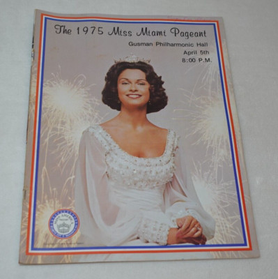 1975 Miss Miami Beauty Pageant Gusman Philharmonic Hall Rare Original Program