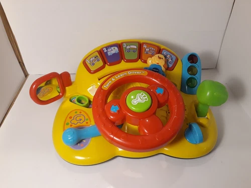 Vtech 80-166601 Turn and Learn Driver Toy - Yellow - Tested And Works