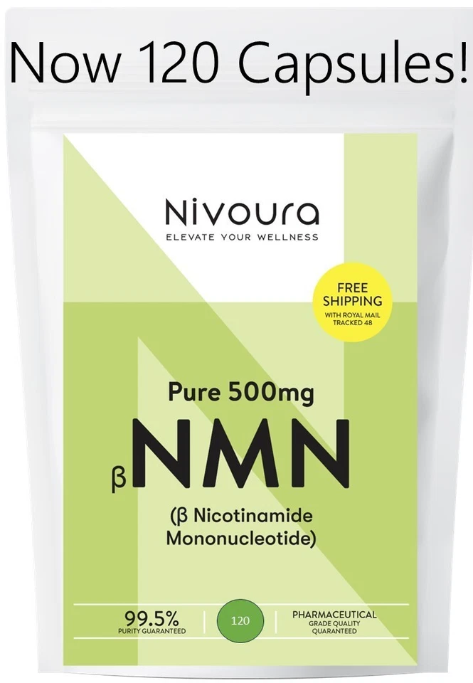 NIVOURA HEALTHCARE NMN Supplement 99.5% Nicotinamide Mononucleotide Nad+ Anti-aging Clean 120 CAP