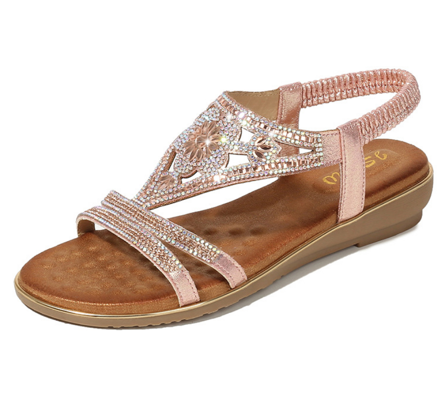 Womens Wide Fit Low Heel Wegde Sandals Ladies Summer Comfy Shoes Size