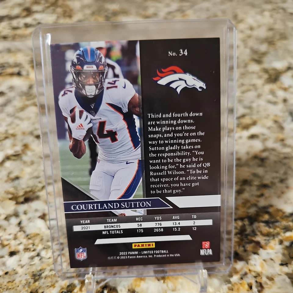 2022 Panini Limited Courtland Sutton  Broncos /22 - Image 2 of 3