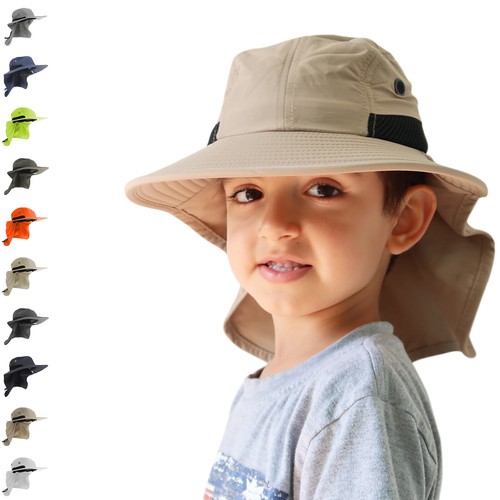Wide Brim Visor Neck Cover Sun Flap Cap 