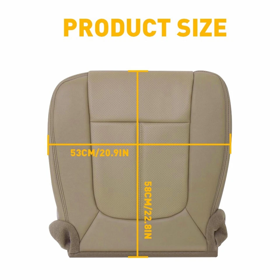 Cubierta de asiento inferior del conductor compatible con Ford F250 F350 Super Duty Lariat 2011-2016 bronceado Foto 2 de 4