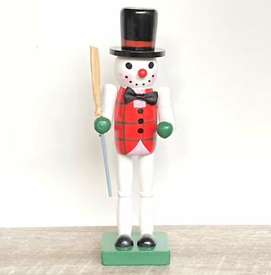 Snowman holding Broom Nutcracker Collectible Christmas Decor
