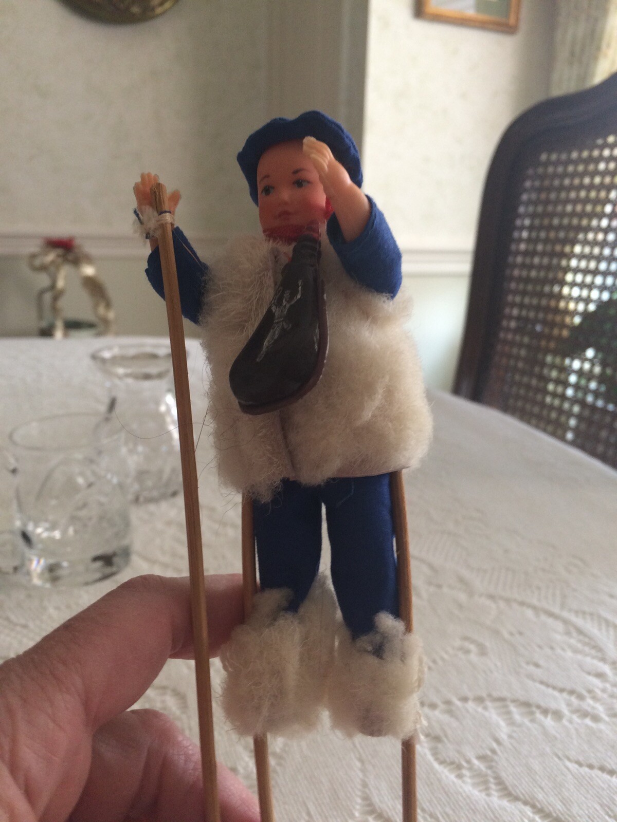 French Shepherd Doll from the Basques area on stilts Vintage Rare