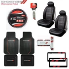 Dodge Elite Car Truck Seat Covers / Floor Mats / Keychain / Steering Wheel Cover