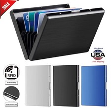 Men Stainless Steel RFID Blocking Credit Card ID Holder Slim Money Travel Wallet