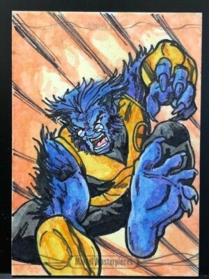 2016 Marvel Masterpieces Sketch BEAST by Melvin Serrano   1/1
