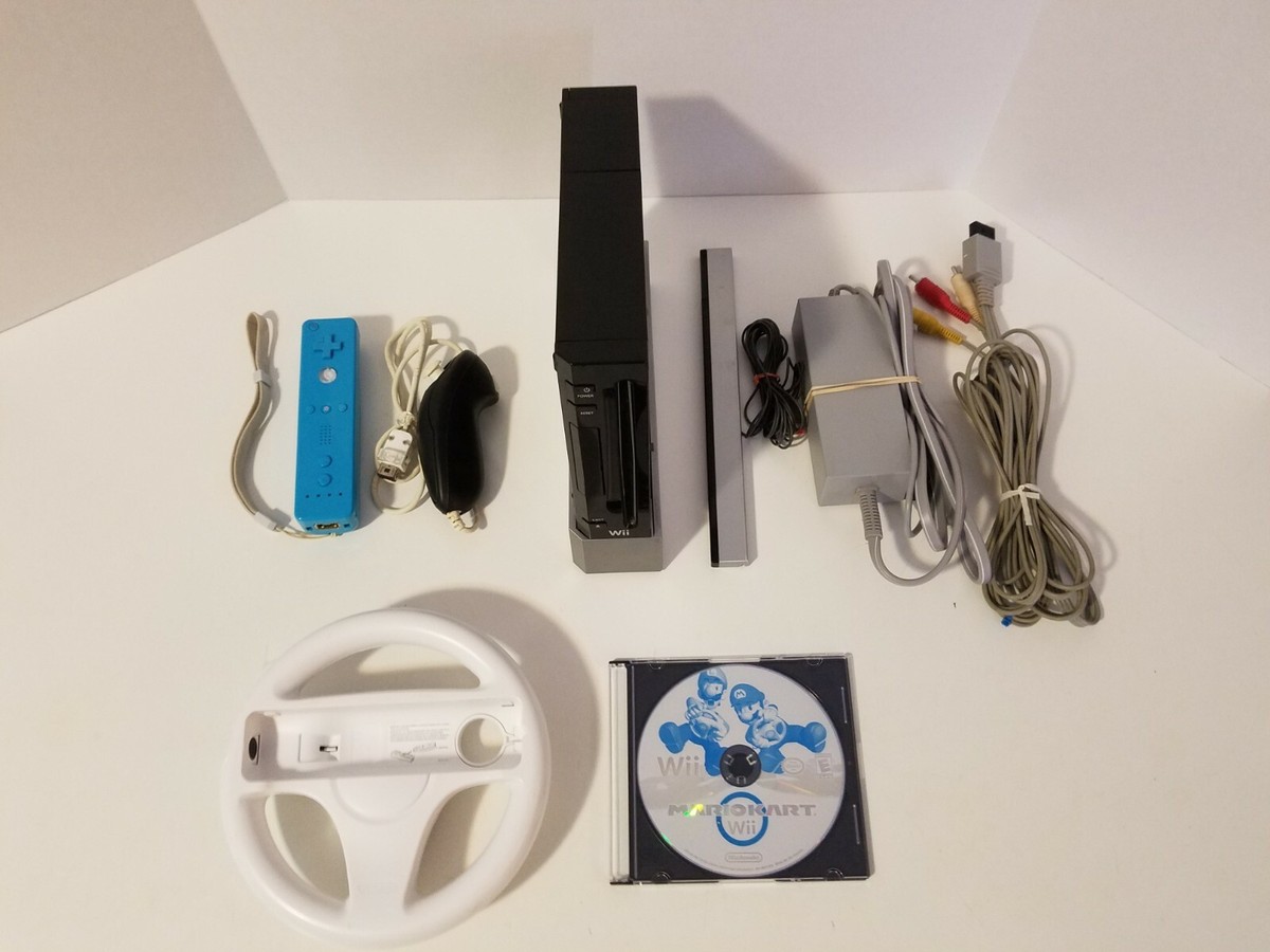 Nintendo Wii Console Black RVL-001 Complete W/ Remote, Nunchuk