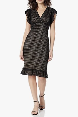 flutter sleeve bodycon dress Flutter Sleeve Fitted Dress in Longer Length 16 / Ivory