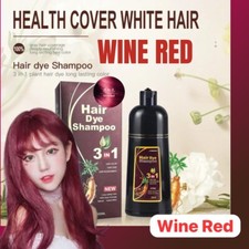 Wine Red Color Hair Dye Shampoo 3 in 1 100 Grey Coverage