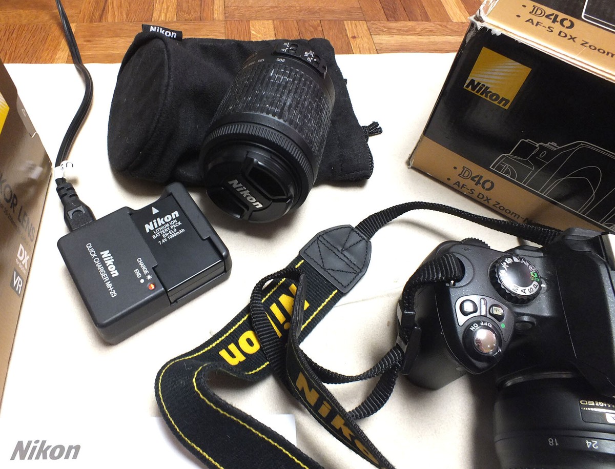 Nikon D40 DSLR Camera Kit w/Two Lens 18-55 & 55-200mm | eBay