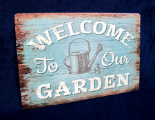 WELCOME TO OUR GARDEN - US MADE - Full Color Metal Sign Yard Kitchen Wall D cor