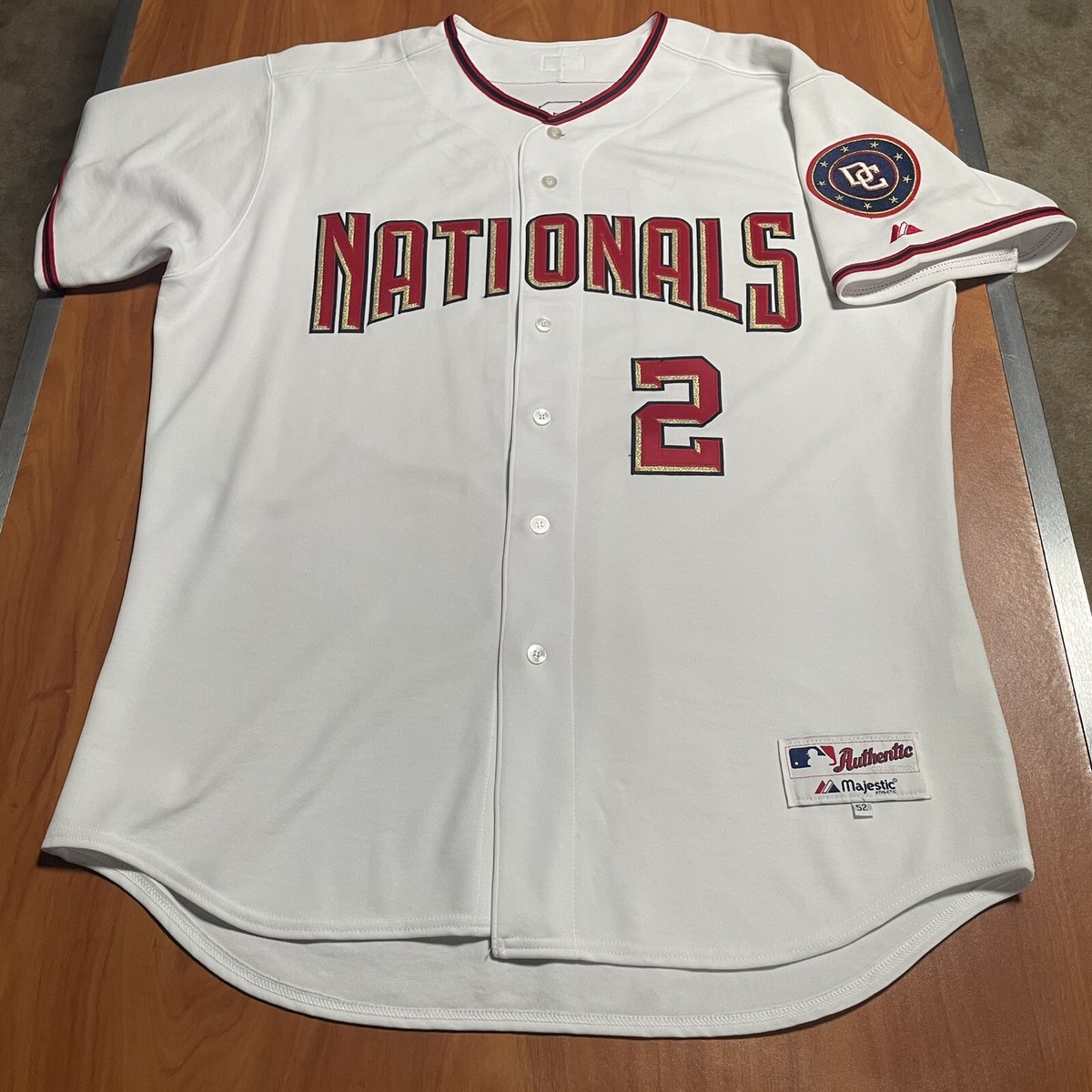 Majestic ワシントン ナショナルズ オーセンティック ベースボールシャツ Majestic Authentic Felipe Lopez Washington Nationals MLB Jersey