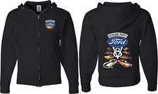 Ford Mustang Full Zip Hoodie V8 Collection Front and Back