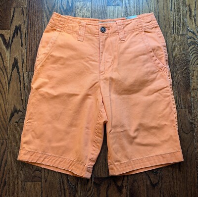 NEW Mens Size 29x11 Tropical Orange 100% Cotton Bermuda Shorts Flap Pockets