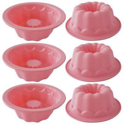 6 PCS Silicone Small Bundt Cake Pans 4 Inch Nonstick Pumpkin Baking Mold