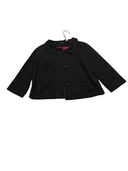 TOKITO Womens Black Cropped Button Coat Size 10 Good Condition