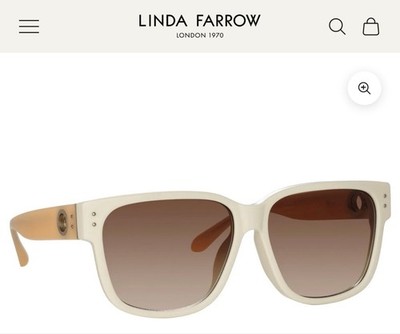 LINDA FARROW Perry D Frame Sunglasses White Peach Women’s Size 61 Sophisticated Perry Sunglasses in White by LINDA FARROW main image 4