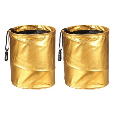 2 Packungen Mülleimer Auto 0,9 Gallonen faltbar wasserdicht gold