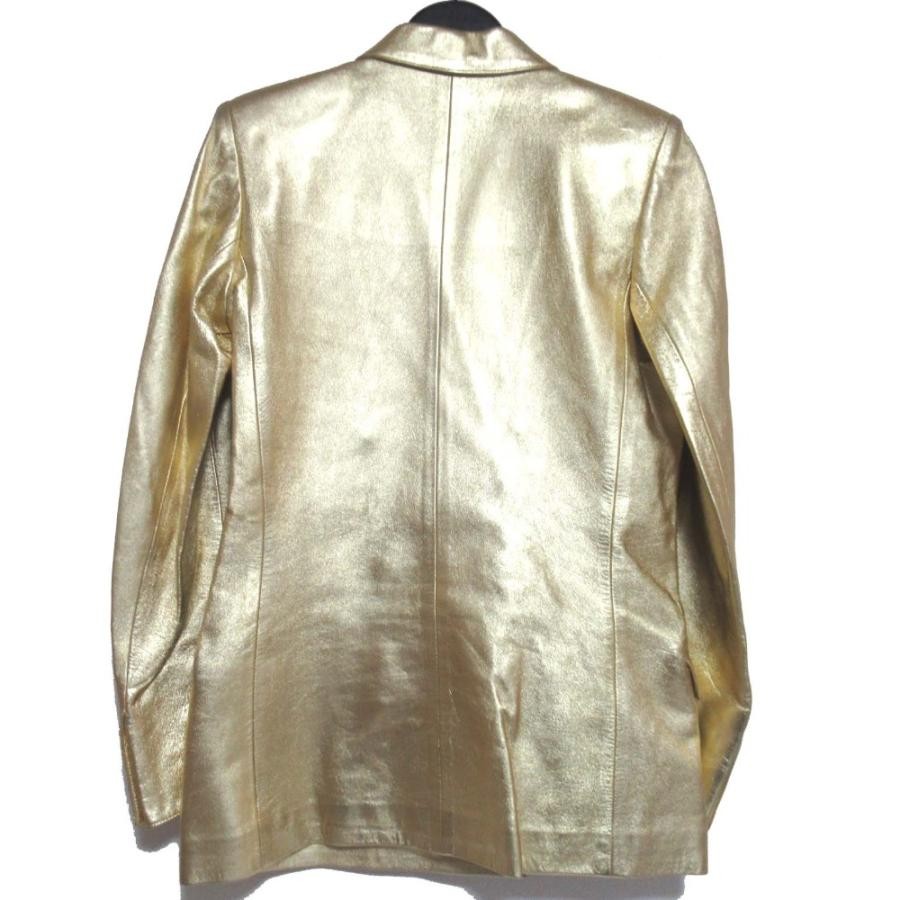 Giacca sartoriale Yves Saint Laurent pelle di agnello bottoni taglia 36 oro made in France