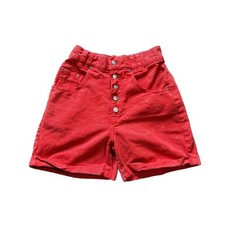 Vintage No Excuses Shorts Womens 10 High Rise Button Fly Rolled Femme Fatale 90s