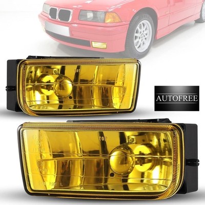 1 Pair Fog Lights For 1992-1999 BMW 318is/318i w/ E36 Fog Lights Yellow Lens