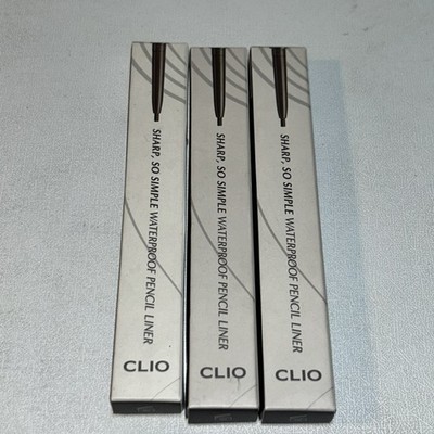 3 New Clio Sharp So Simple Waterproof Pencil Liner 04 Black Brown