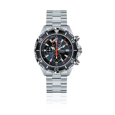 CHRIS BENZ DEPTHMETER CHRONOGRAPH 300M blau mit Metallband