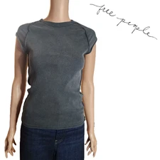 Free People Ever Had Tee Black Med- Small Hole