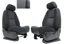 2007 - 2014 Gm Silverado Tahoe Suburban Front Seats Lt Powered Black Cloth Oem