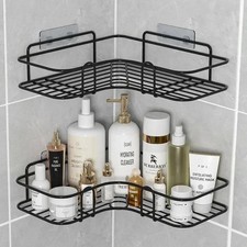 Wall Mounted Bathroom Shelf Corner Storage Iron Shower Drain Basket Cosmetic Rac