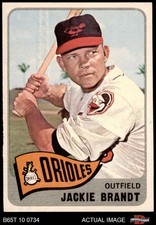 1965 Topps #33 Jackie Brandt Orioles 8 - NM/MT