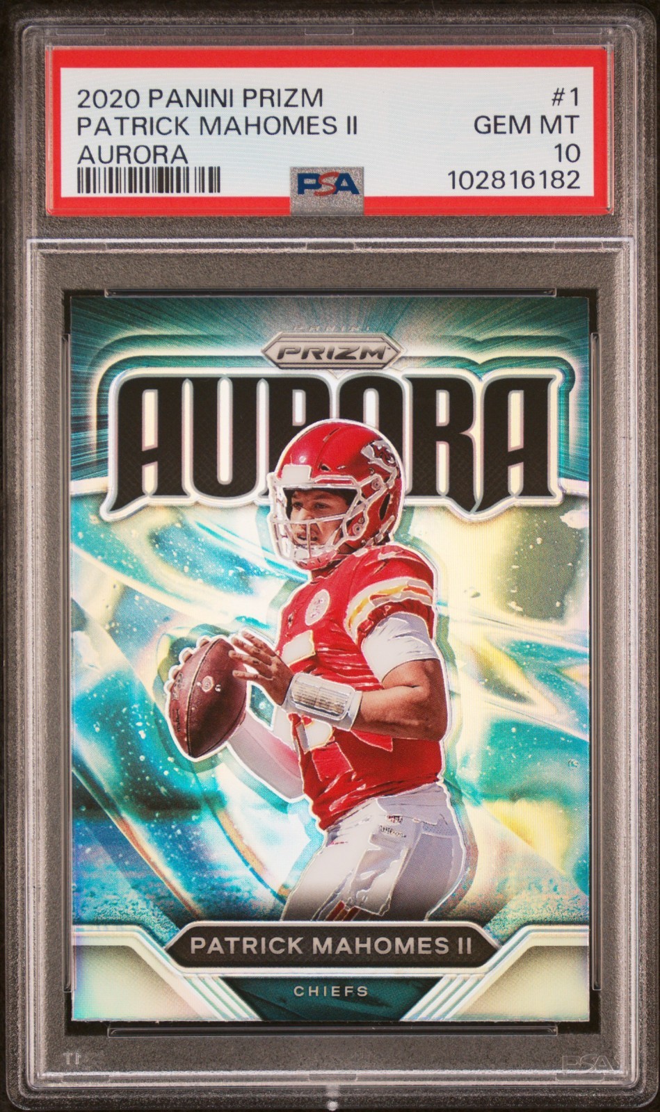 2020 Panini Prizm Patrick Mahomes Aurora Case Hit SSP PSA 10 Gem Mint