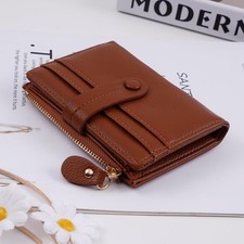 RFID Blocking Wallets for Women, Thickened Bifold PU Leather Ladies Wallet Brown