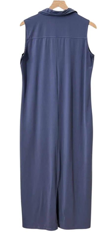 Vestido polo midi TravelSmith feminino M sem mangas feito nos EUA supplex nylon elástico - Imagem 2 de 4