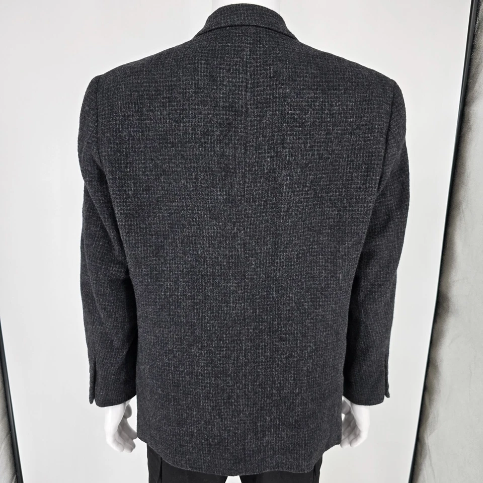 Vintage Y2K Barrington Wool/Camelhair Blend Textured Charcoal Sports Coat (40S) - Image 2 of 4