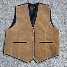 Scully Vest Mens XL Brown Suede Leather Western Cowboy Waistcoat Ranchwear