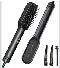PLAVOGUE Ionic Hair Straightening Brush with Hot Air Function, Dual... Fast Ship