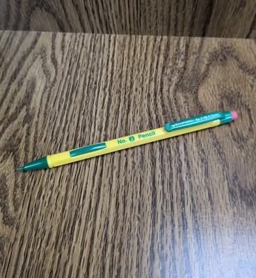 Vintage SANFORD Clickster Mechanical Pencil 0.5mm Yellow Green No. 2 HB New Rare