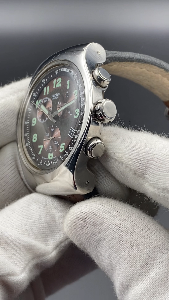 🇨🇭 SWATCH Irony Chrono YOS413 Your Turn 2007 Vintage 47 mm Swiss