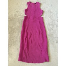 Endless Rose Women's Small Knit Bodycon Dress Cutout Sleeveless Pink Midi Dress