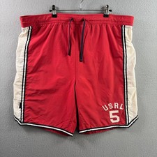 Vintage Polo Sport Ralph Lauren Shorts Mens XL Red Mesh Lined Trunks Swim Beach