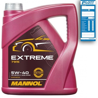4L Mannol Extreme Motoröl SAE 5W-40 ACEA A3/B4 API SP