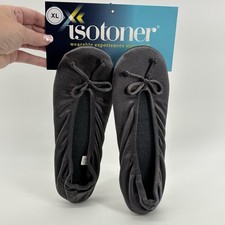 Women's Isotoner Ballerina Slippers Size X-Large 9.5-10.5 Dark MineralGray NWT