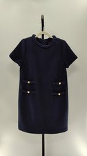Quince Tweed Short Sleeve Mini Dress Deep Navy Basic Sleeved L