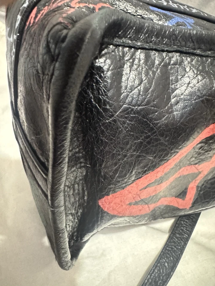 Auténtico bolso de mano Balenciaga para mujer S Bazar Shopper graffiti negro Foto 4 de 4