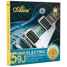 Alice Guitar Strings, Coated Electric Strings - Gold Light 10-46,