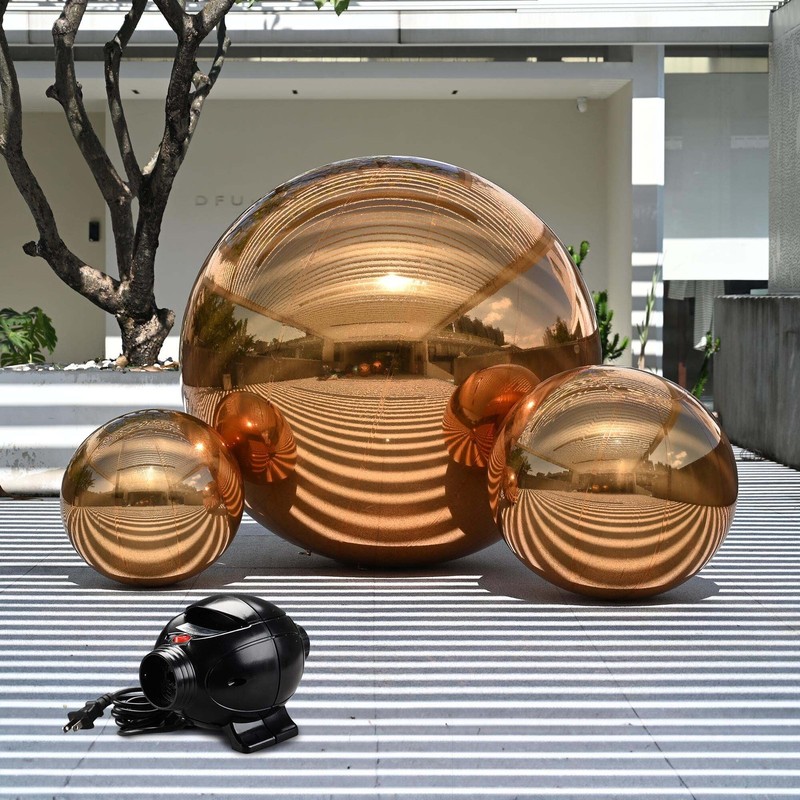 Yescom 3PCS Big Shiny Inflatable Mirror Balls with Electric Air Pump 20"/32"/60"